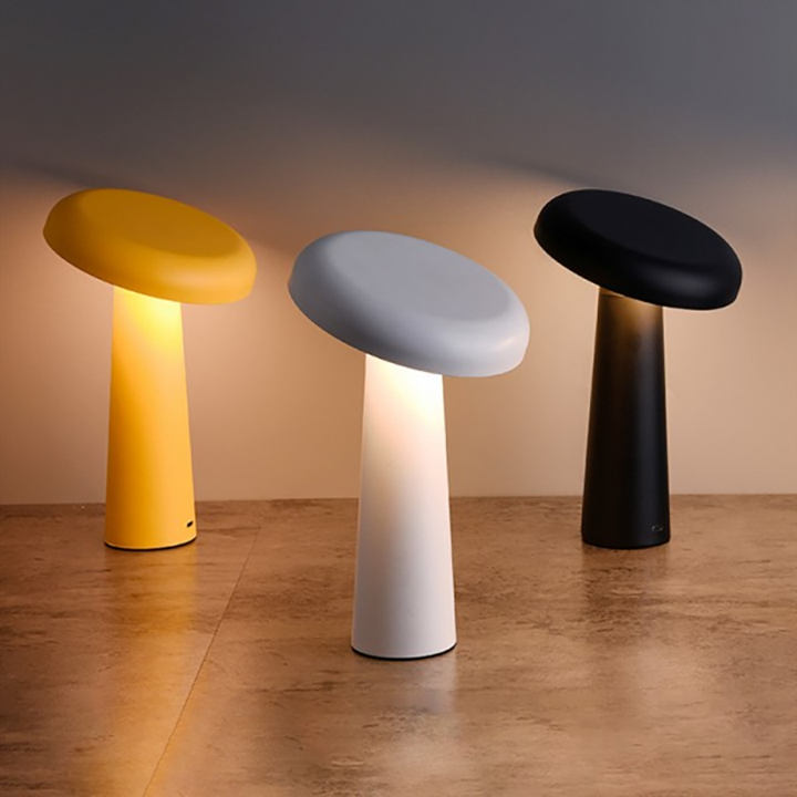 Mushroom LED Table Lamp - Tiltable Lampshade & Stepless Dimmable Touch Control Night Light