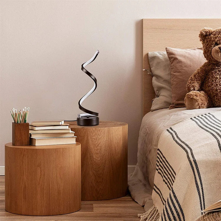 Modern Screw Button Control Bedside LED Desk Lamp, Bedroom Living Room Office Bedside Lamp