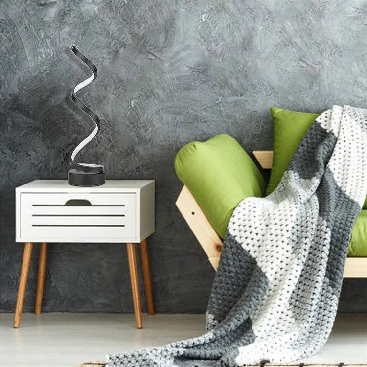 Modern Screw Button Control Bedside LED Desk Lamp, Bedroom Living Room Office Bedside Lamp